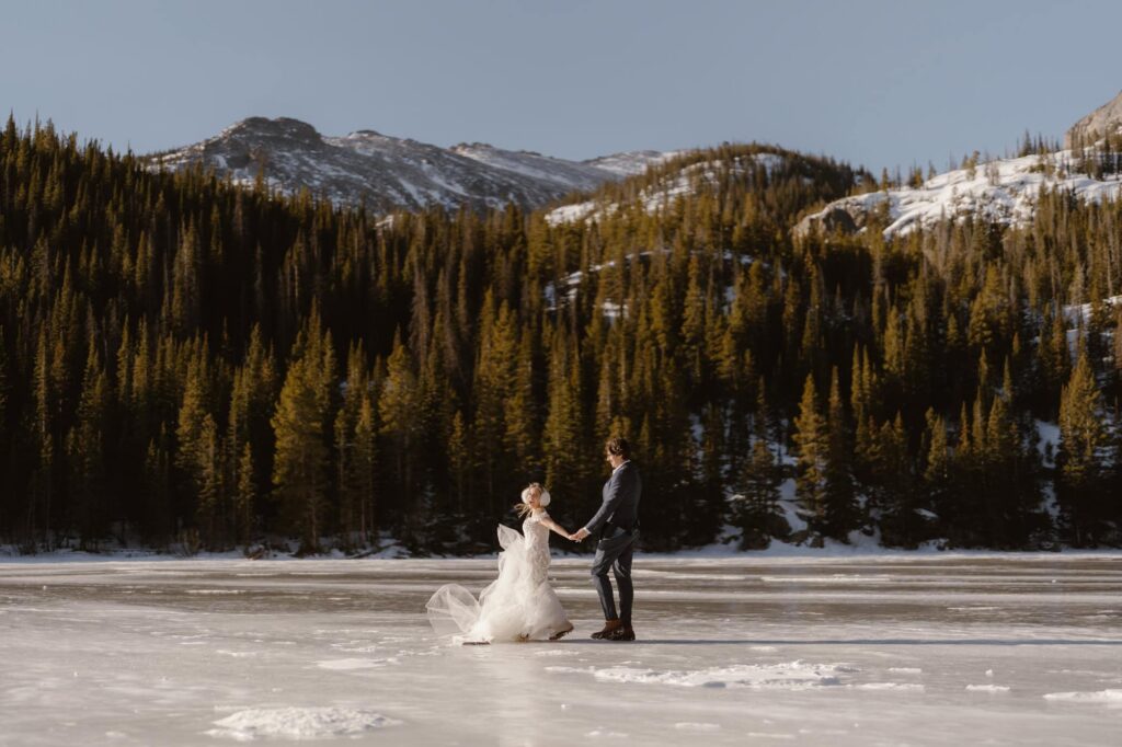 Bride and groom photos at Bear Lake
