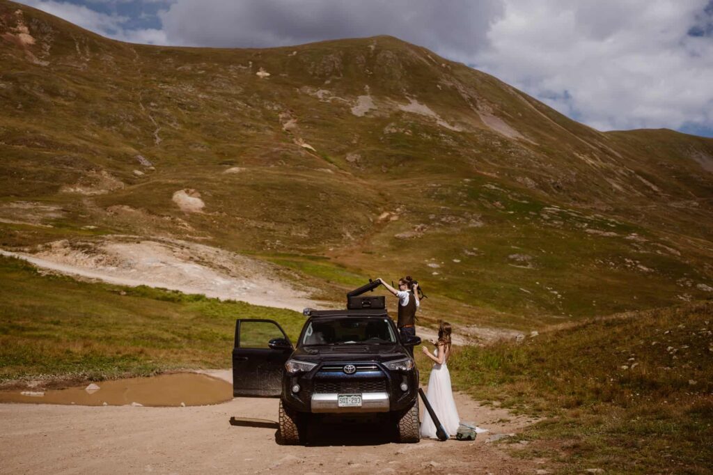 Adventure wedding in Colorado mountains
