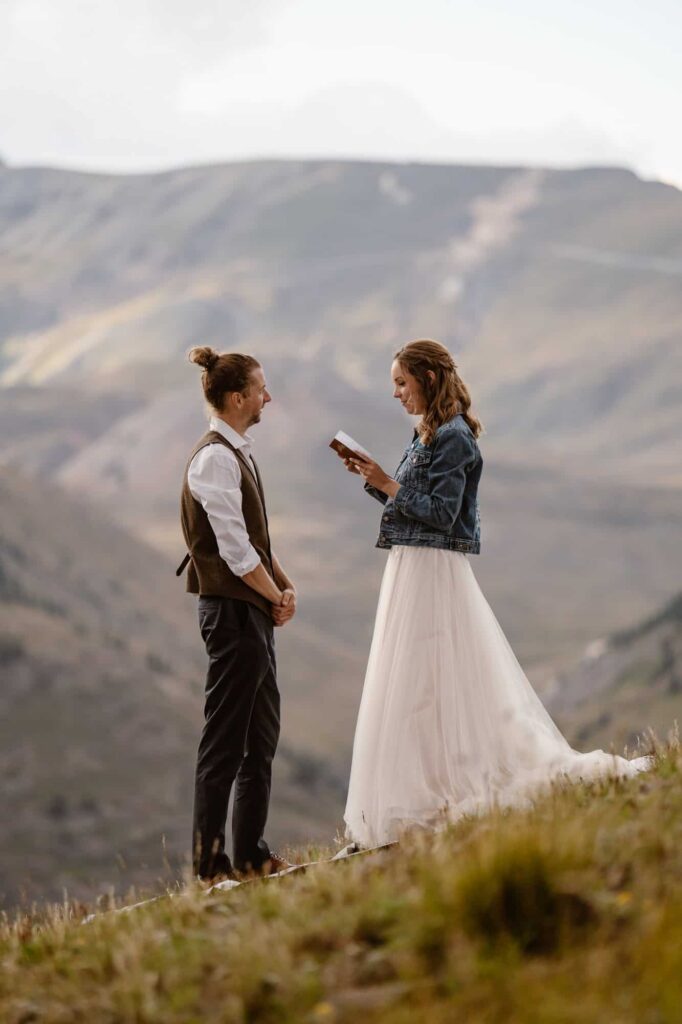Outdoor wedding ceremony in the Colorado mountains