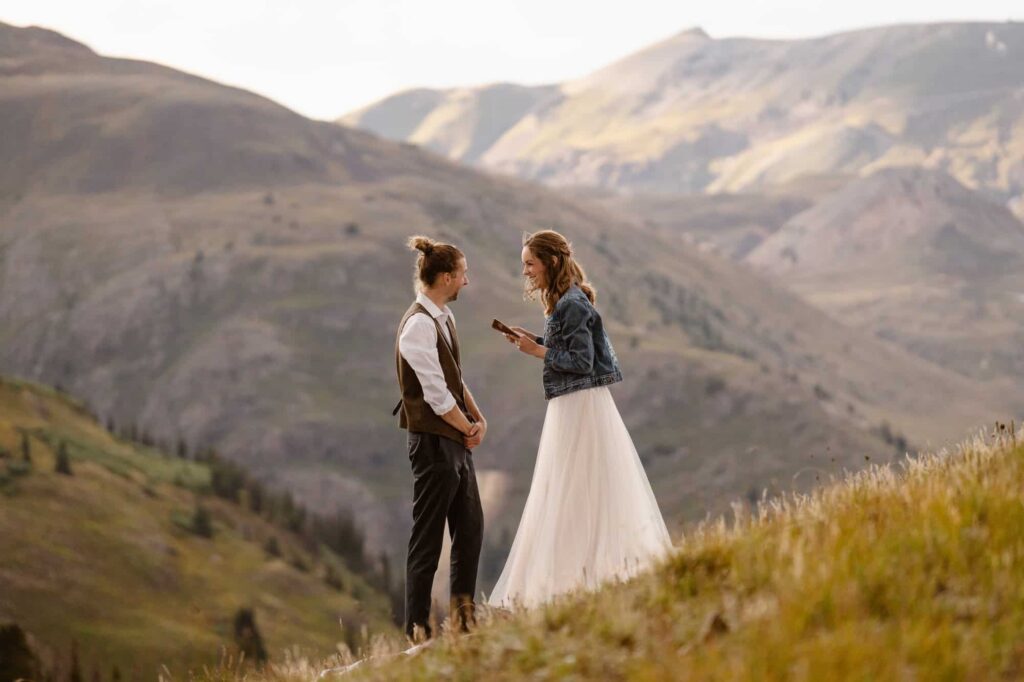 Mountaintop wedding ceremony in Colorado
