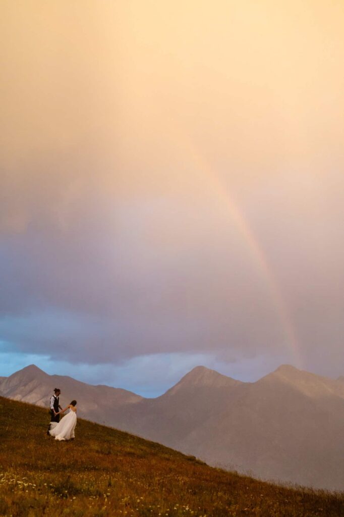 Epic sunset wedding photos during Colorado storm