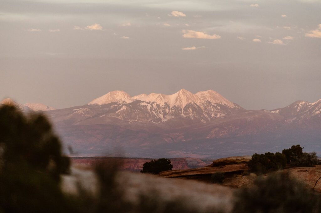 View of La Sal Mountains from Canyonlands National Park