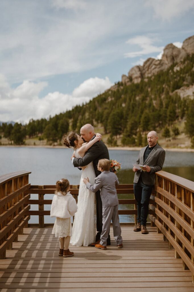 Lily Lake dock vow renewal ceremony