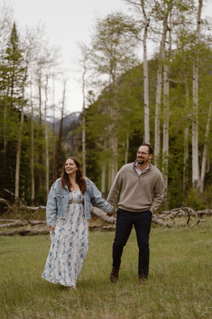 Candid couples photoshoot in Rocky Mountain National Park