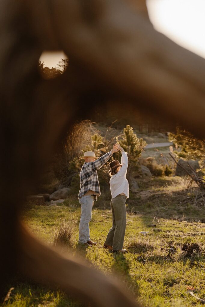 Western inspired engagement photos at sunrise