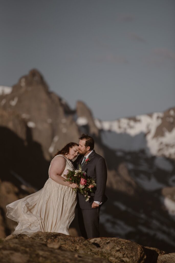 Romantic mountaintop elopement photos in Colorado