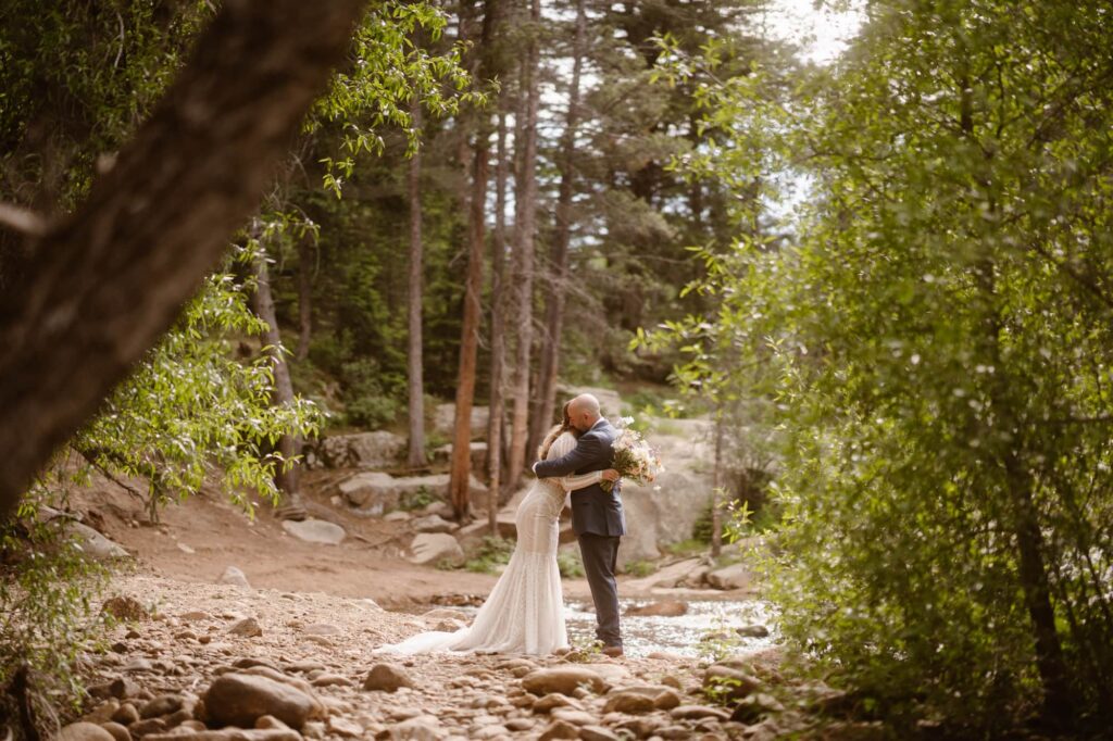 elopement photographer captures first look between bride and groom