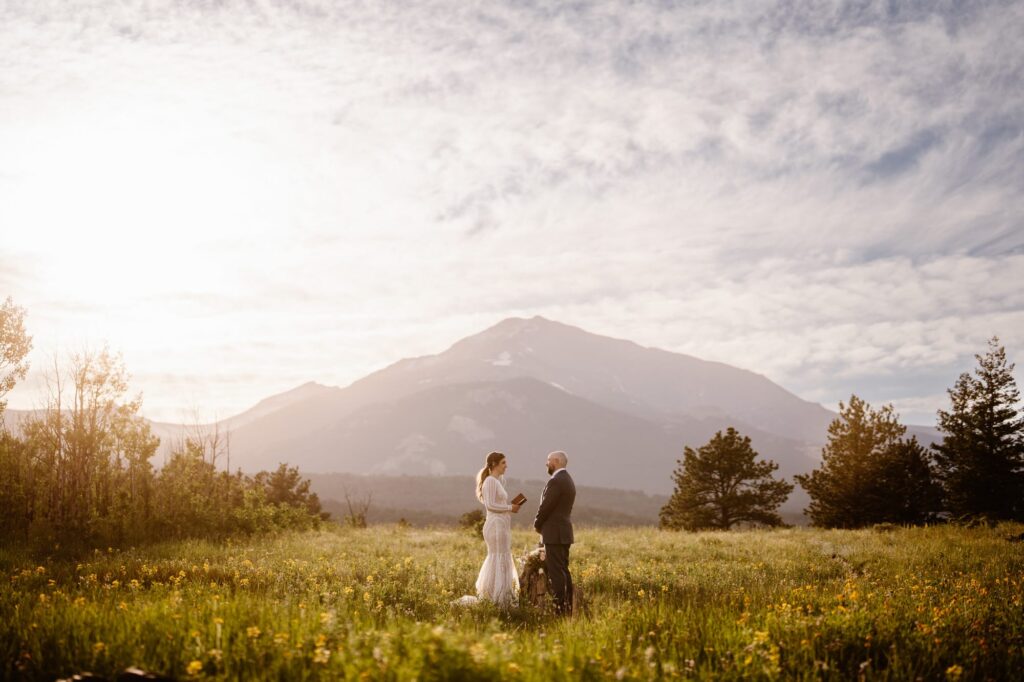 couple getting married in Colorado meadow