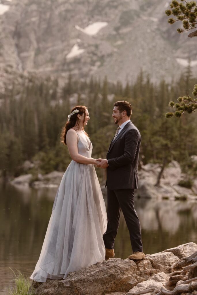 Couple getting married in Rocky Mountain National Park