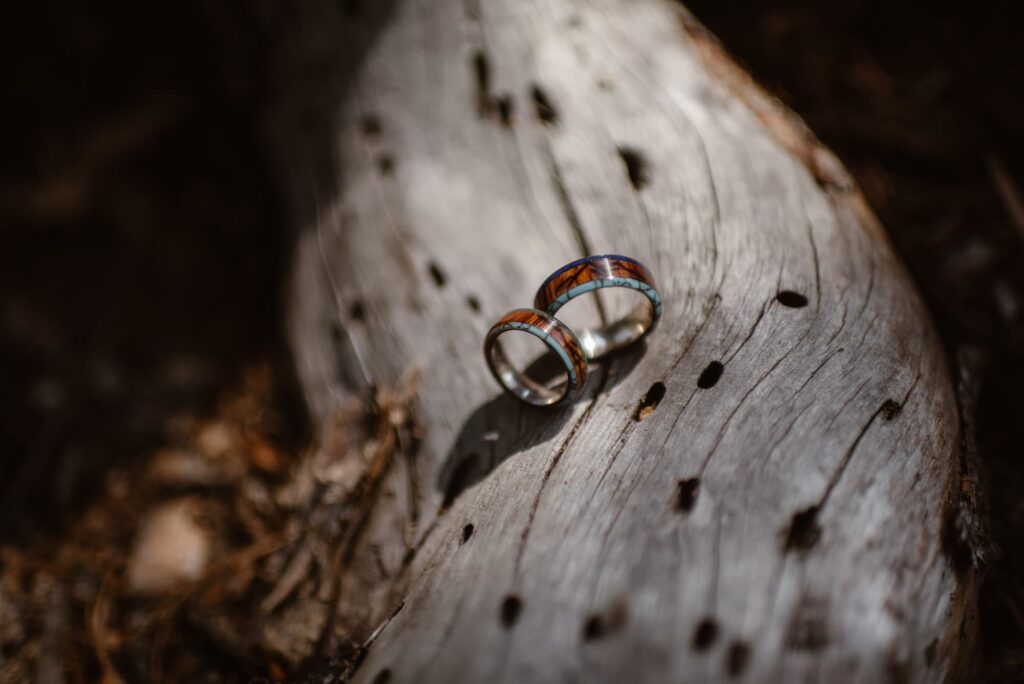 unique wedding rings with turquoise