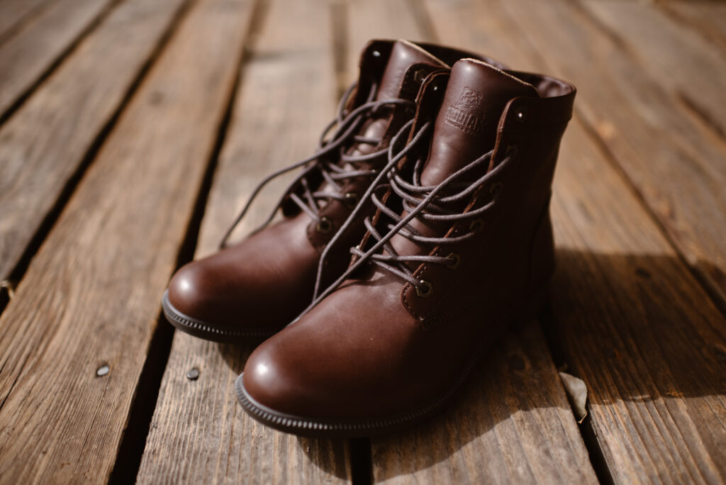 Kodiak brown leather wedding boots