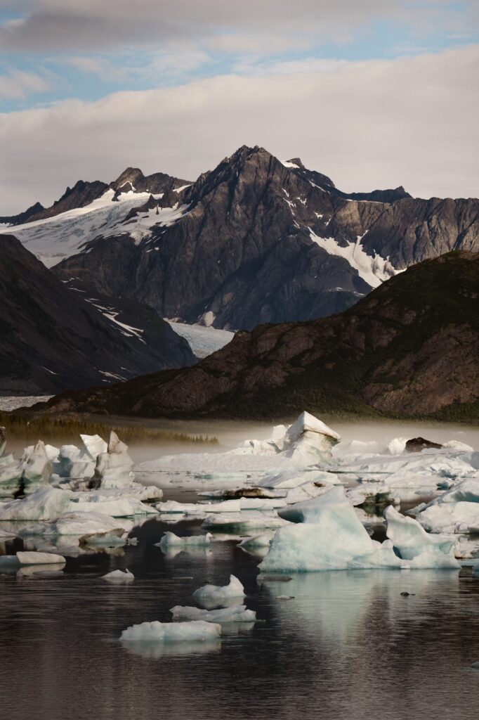 Bear Glacier lagoon in Alaska