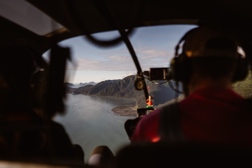 Helicopter flight over Seward Alaska