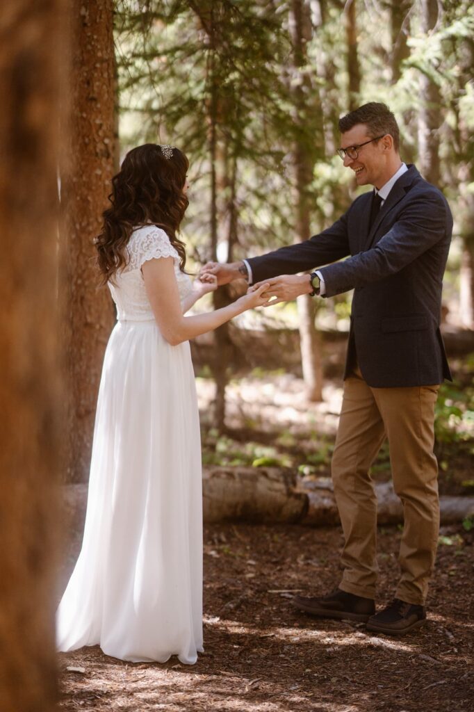 Elopement day first look
