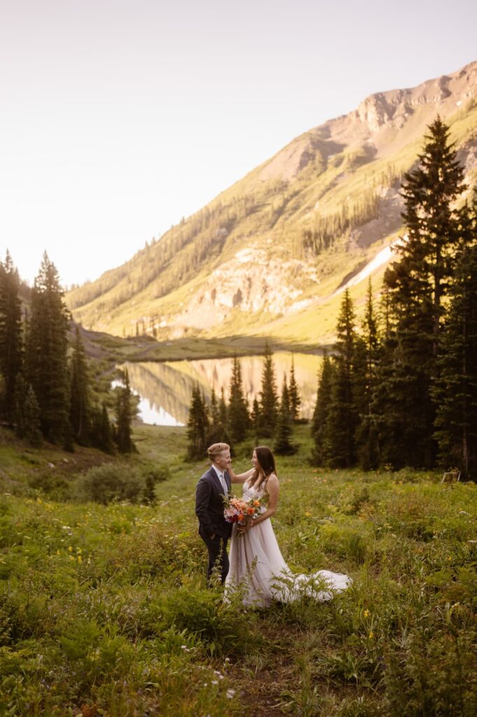 Couple on a hillside in Crested Butte