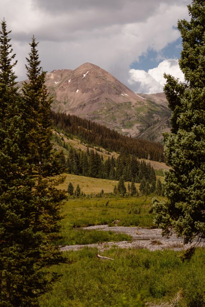 View of red mountains in Crested Butte, Colorado