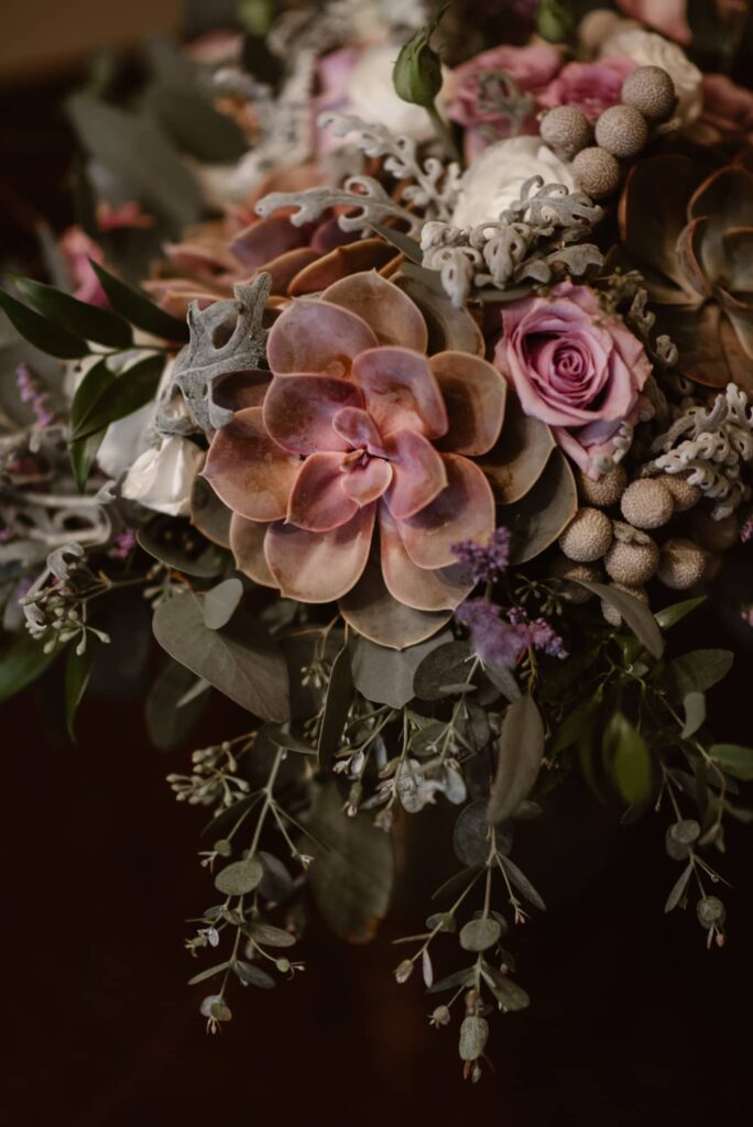 Close up of wedding bouquet