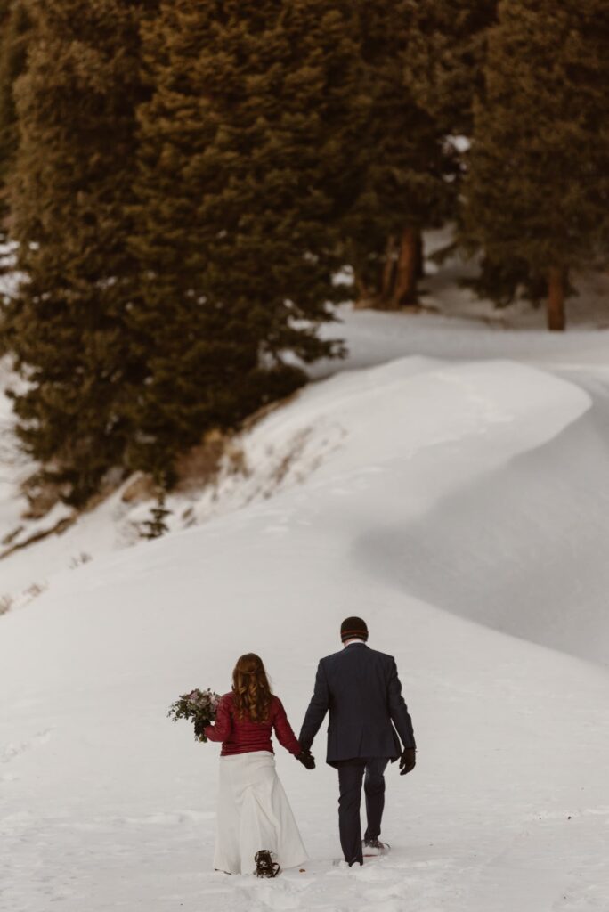 Snowshoeing on your wedding day