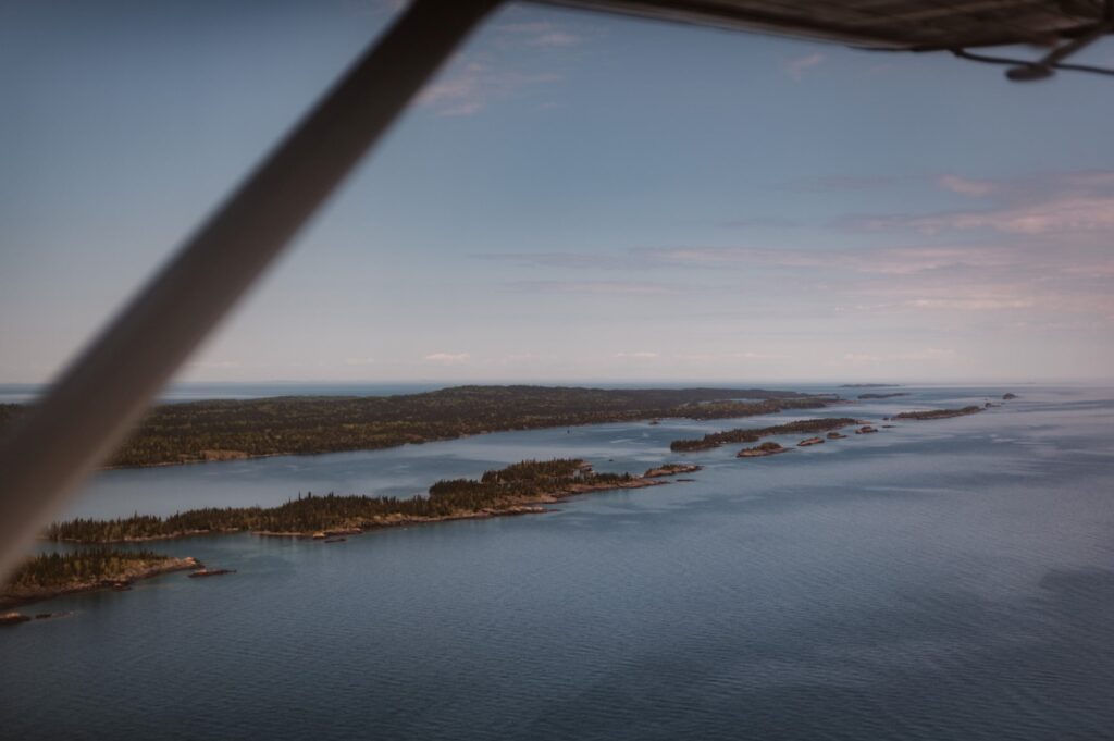 View of Isle Royale from a float plane