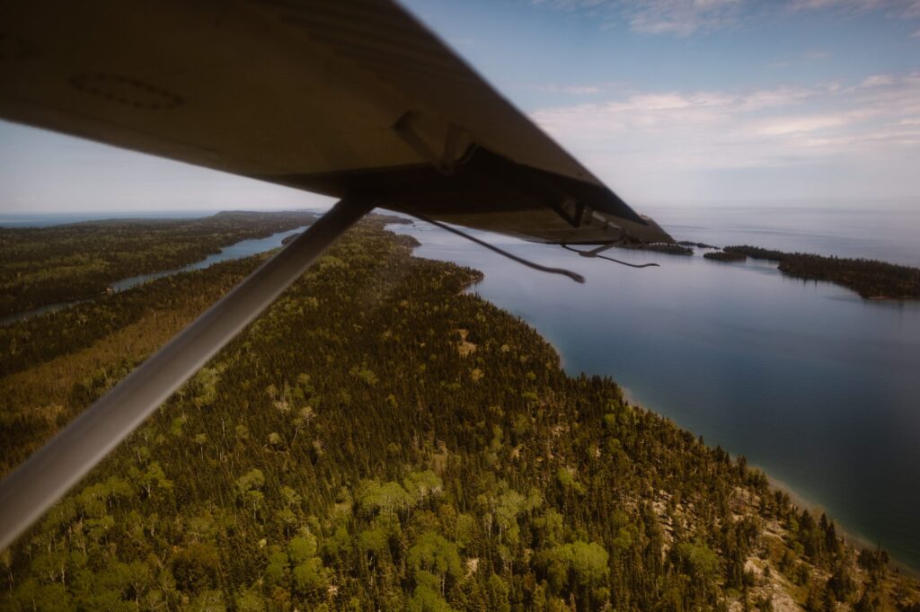 Plane flying over Isle Royale National Park