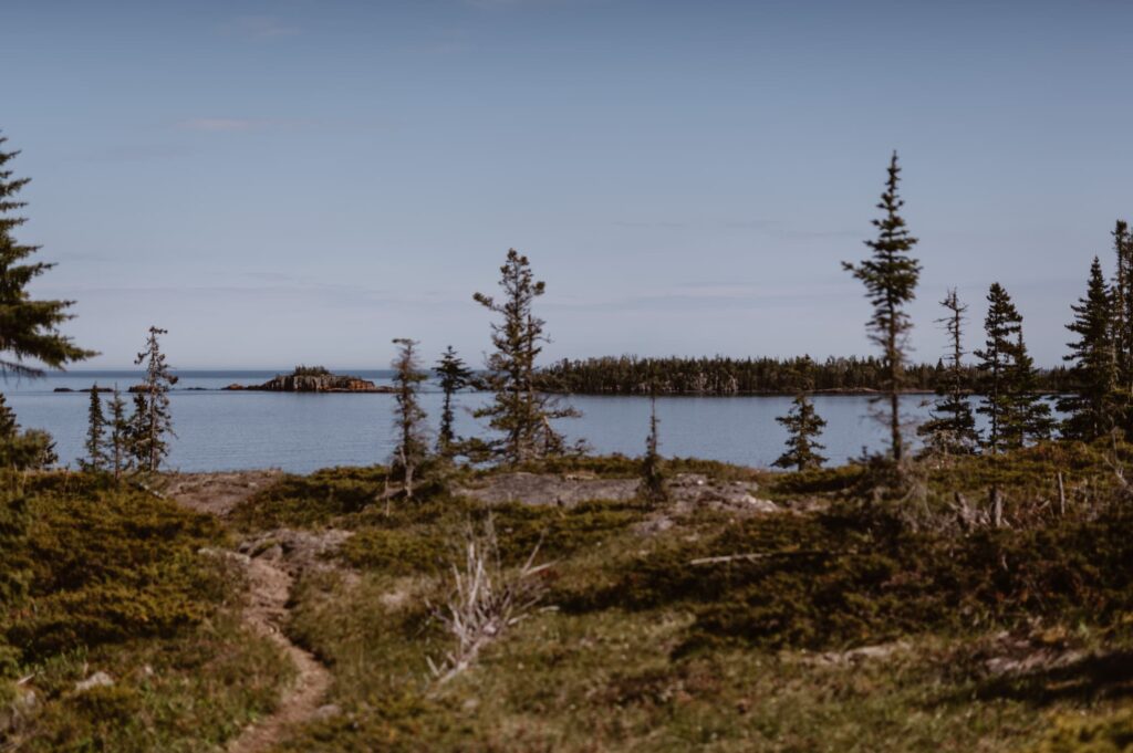 View of hiking trail at Isle Royale National Park