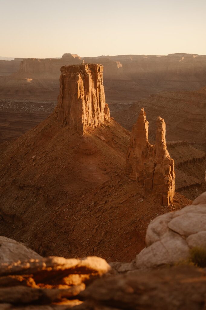 View of towers and valleys in Moab Utah