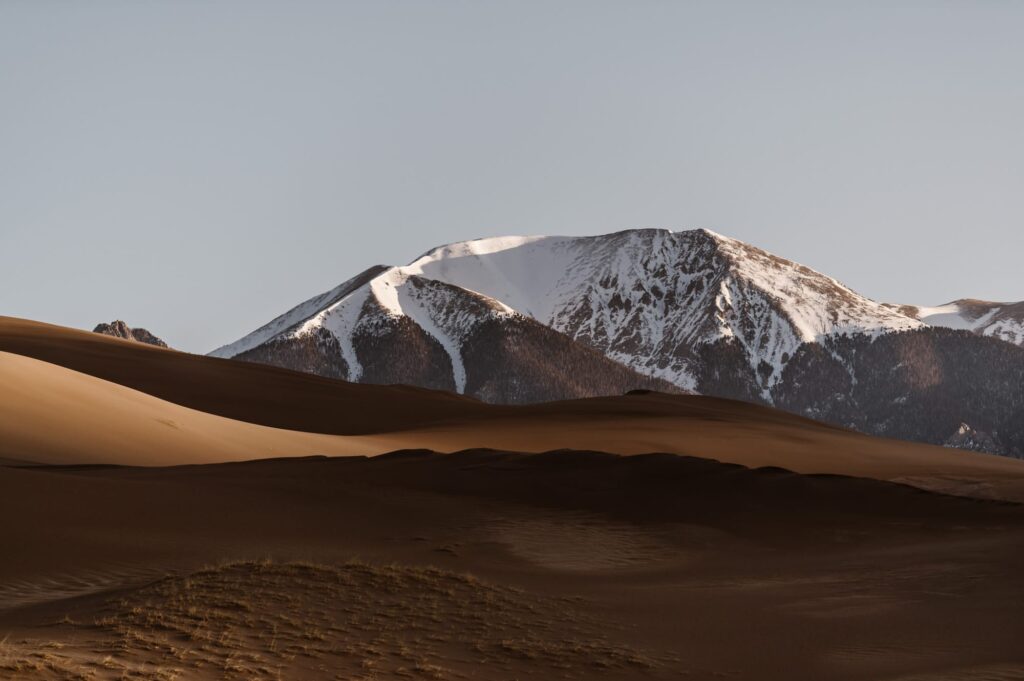 View of one of the best elopement destinations in Colorado, Great Sand Dunes National Park