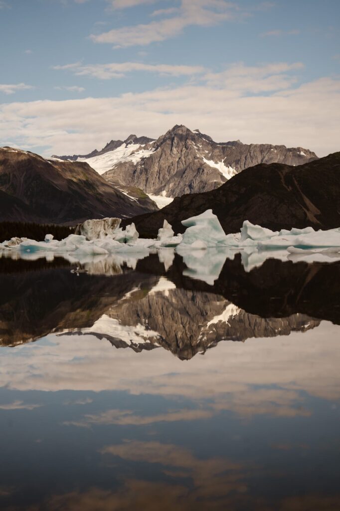 Stunning landscape photo of a glacier in Alaska