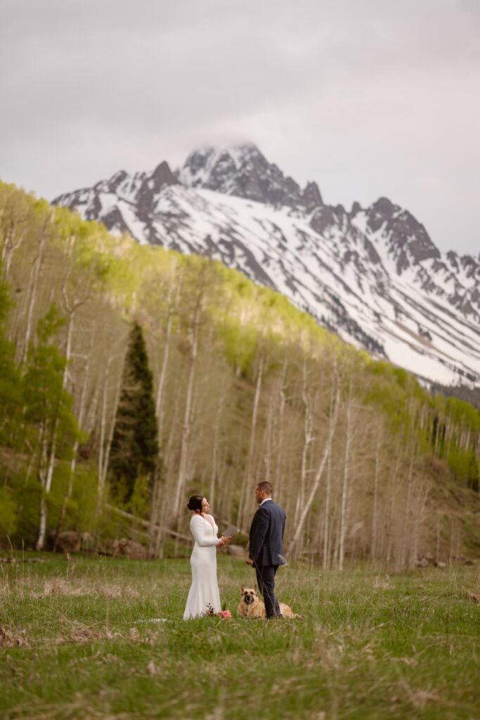 Private wedding ceremony in the mountains
