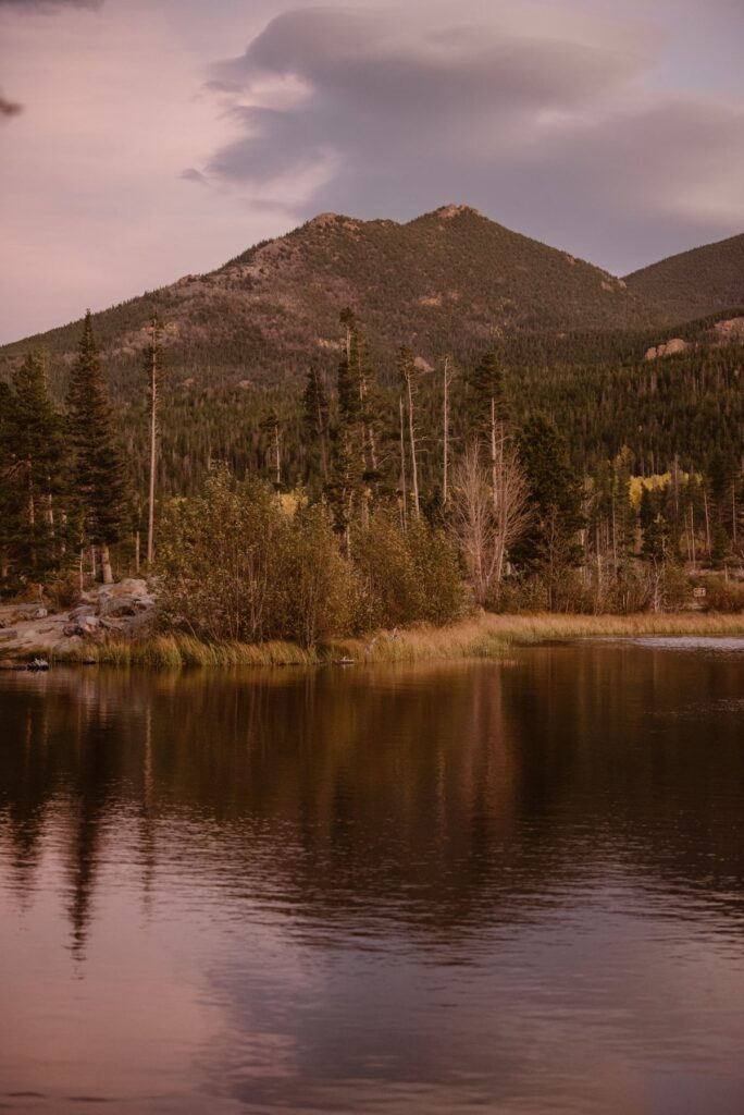 View of Sprague Lake in the Fall at Rocky Mountain National Park