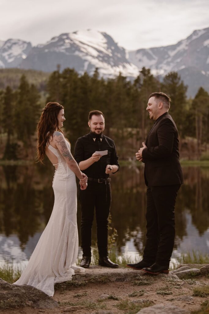 June wedding ceremony at Sprague Lake
