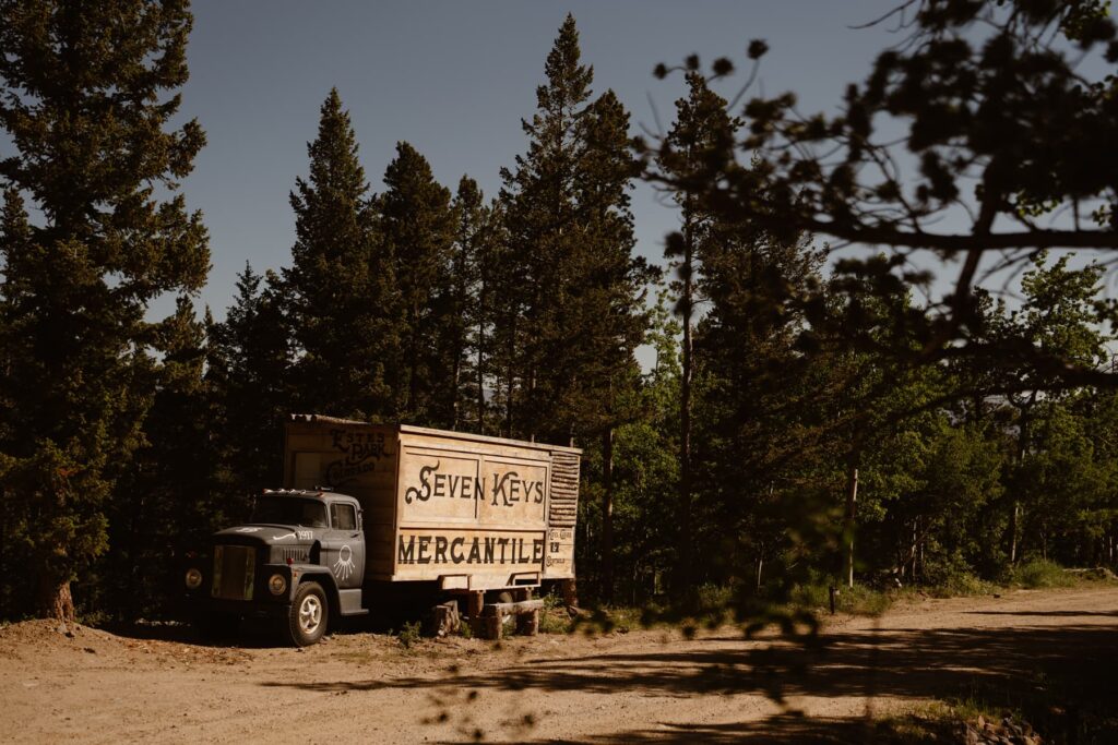 Seven Keys Lodge truck in Estes Park, Colorado