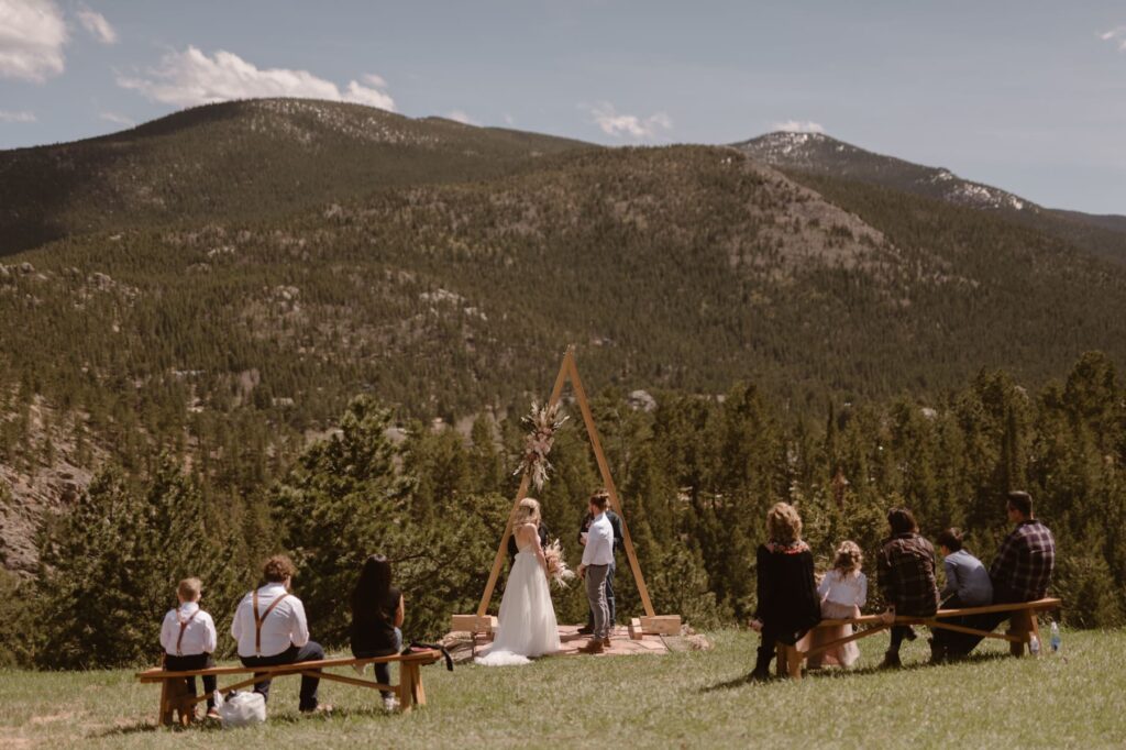 Wedding venue with mountain views in Estes Park