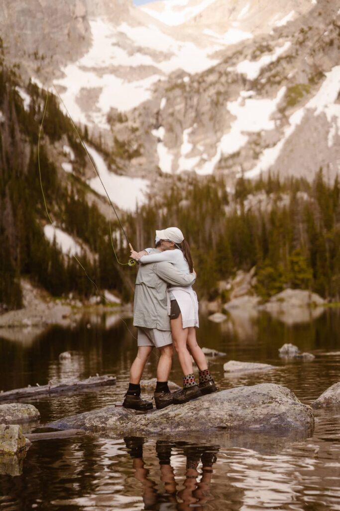 A surprise proposal on a hike in Rocky Mountain National Park